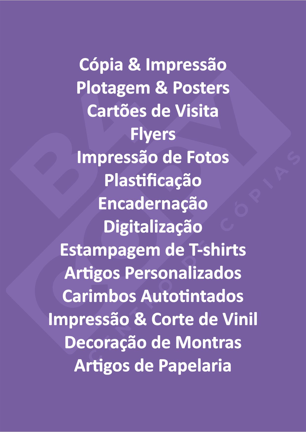 Lista de Servi�os B4COPY